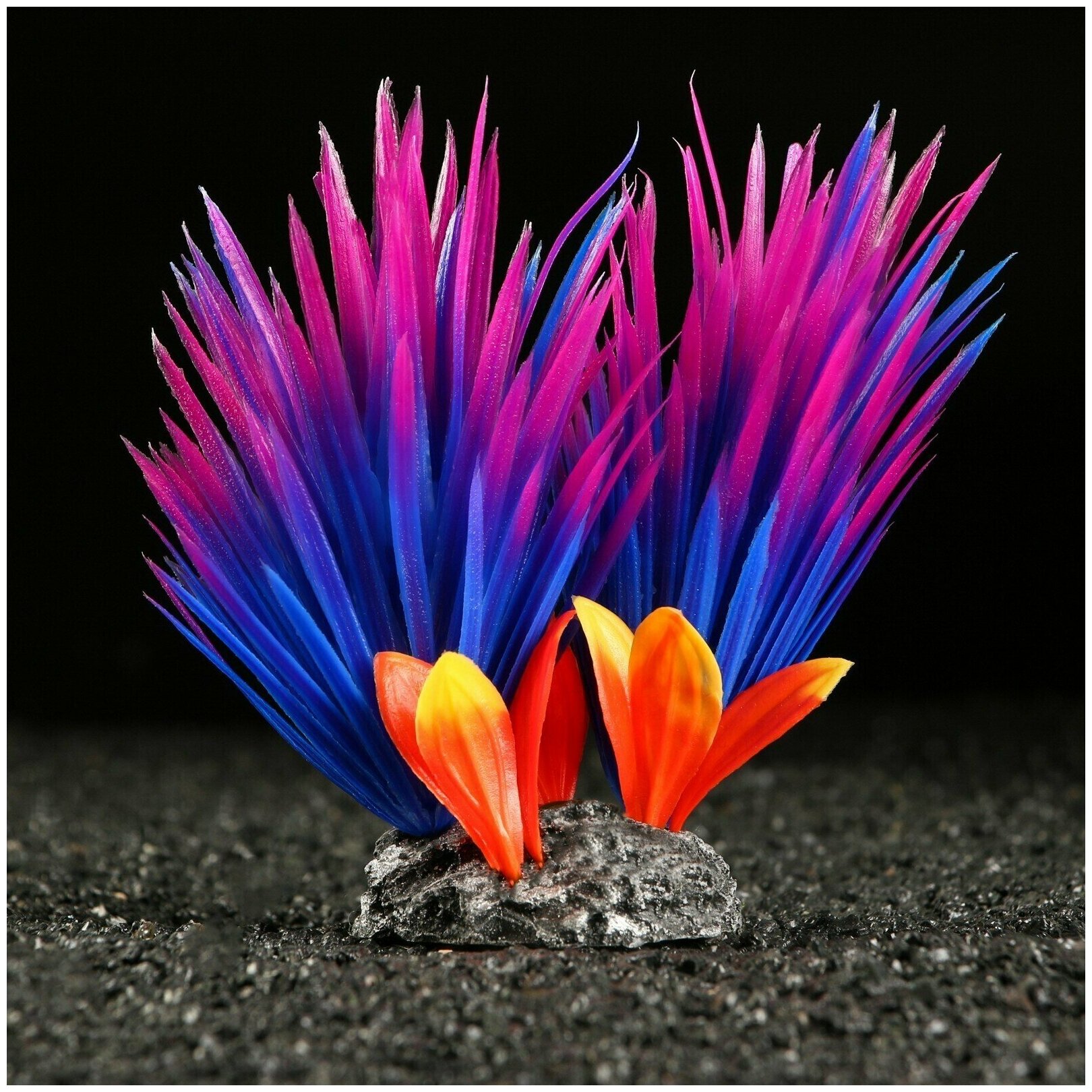 Пижон Аква Растение искусственное аквариумное, 18 х 10 х 11,5 см, красно-фиолетовый - фотография № 3