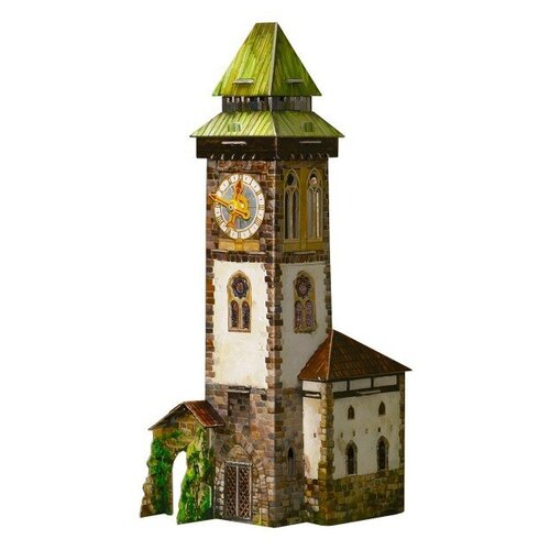 Сборная модель Умная Бумага Башня с часами (277) сборная модель умная бумага средневековый город дозорная башня арт 201