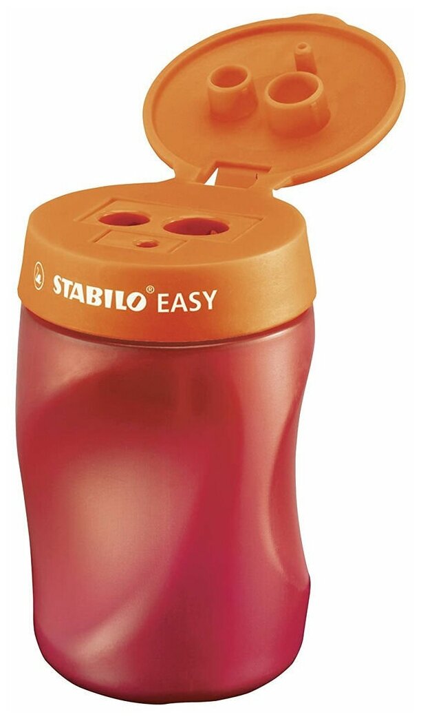 Точилка эргономичная STABILO EASYsharpener 3в1 для правшей оранжевая, для чернографитовых и механических карандашей