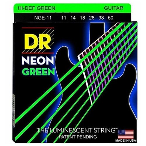 фото Струны для электрогитары dr nge-11 (11-50) hi-def neon