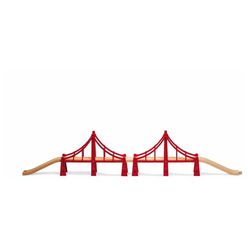 Brio Мост подвесной 33683, разноцветный элемент игрушечной железной дороги двойной подвесной мост
