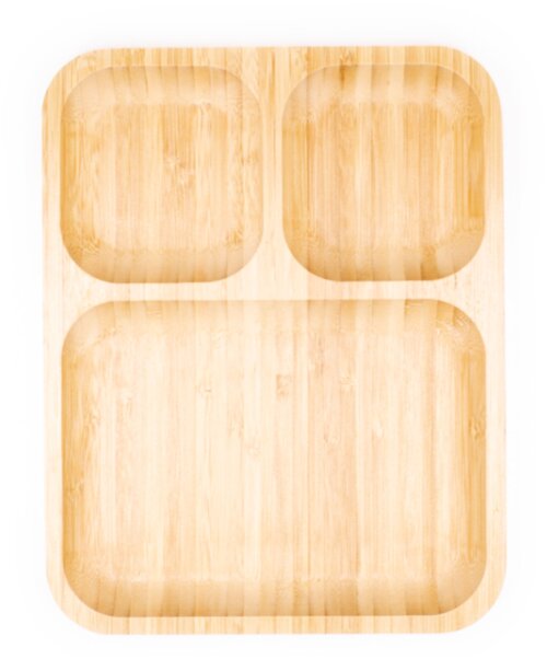 Менажница 3-х секционная Катунь, 26×20,5×2 см, бамбук
