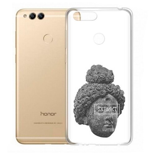 Чехол задняя-панель-накладка-бампер MyPads каменное лицо девушки для Huawei Honor 7X противоударный