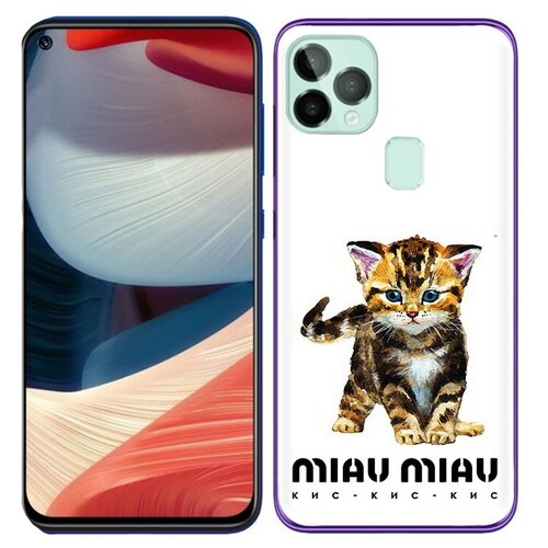 Чехол задняя-панель-накладка-бампер MyPads Бренд miau miau для OUKITEL C22/OUKITEL C22 Pro противоударный