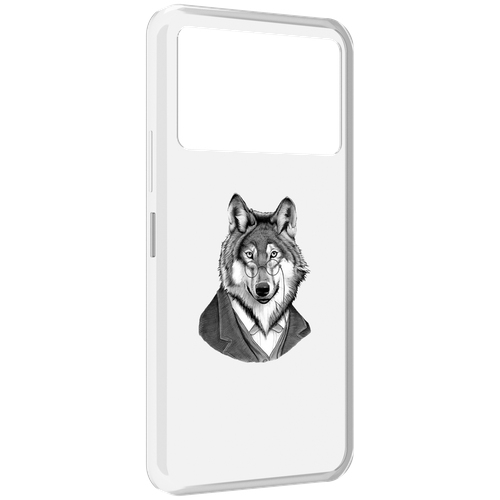 Чехол MyPads волк в пиджаке для Infinix NOTE 12 VIP (X672) задняя-панель-накладка-бампер