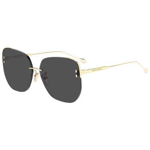 фото Солнцезащитные очки isabel marant, прямоугольные, оправа: металл, с защитой от уф, для женщин, золотой