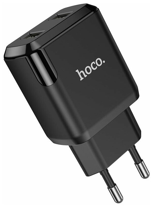Сетевое зарядное устройство Hoco N7, 2 USB - 2.1 А, черный