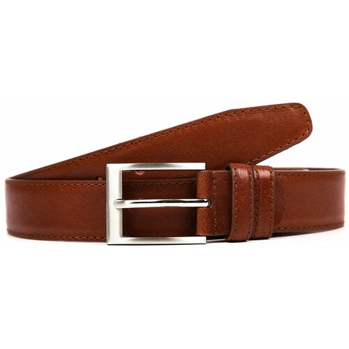 фото Ремень fabretti, натуральная кожа, металл, для мужчин, размер 125, длина 125 см., коричневый