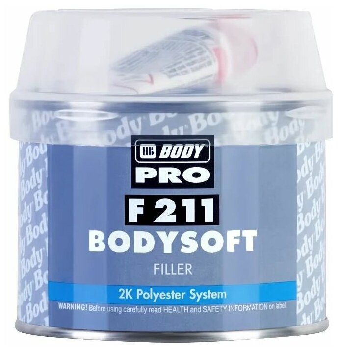 Шпатлевка BODY PRO F211 BODYSOFT c отвердителем 380 г 2112300050