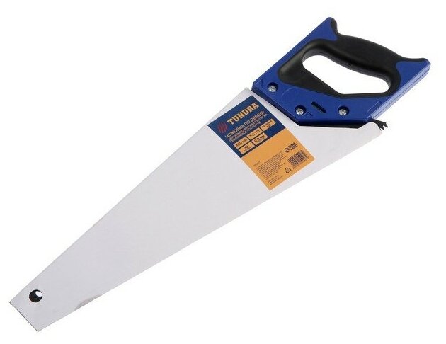 Ножовка по дереву тундра, 2К рукоятка, тефлоновое покрытие, 3D заточка, 7-8 TPI, 400 мм