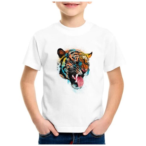 Детская футболка coolpodarok 24 р-рГрафика. Цветной тигр