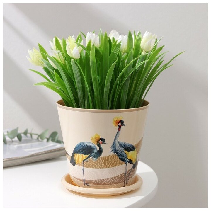 фото Горшок для цветов Доляна «Каракум», 800 мл, цвет бежевый