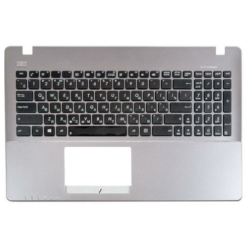 Клавиатура для ноутбука Asus X550DP с топкейсом темно стальная панель черные кнопки 90NB01N2-R31RU0 2439₽