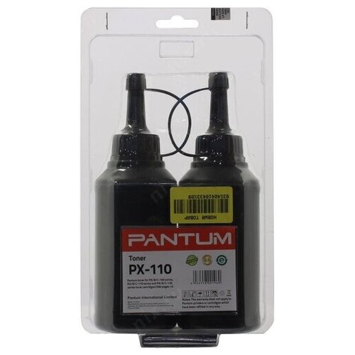 Тонер Pantum PX-110 черный флакон 2x (в компл:2 чипа) для принтера P2000/M5000/M6000 заправочный комплект pantum px 110 p2000 m5000 m5005 m6000 и т д ресурс 3000 стр 2 тонера 2 чипа оригинальный