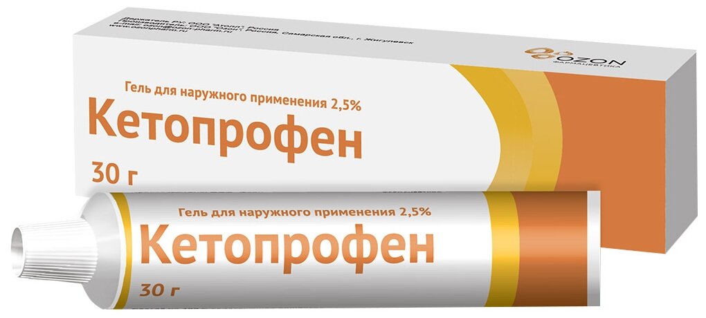 Кетопрофен гель д/нар. прим., 2,5%, 30 г