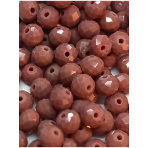 Бусины стеклянные 8х6 мм рондели, граненые, 75 шт