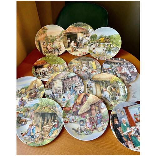 Royal Doulton 12 коллекционных тарелок с мастерами ремесленниками, Англия, 1990-1991 гг.