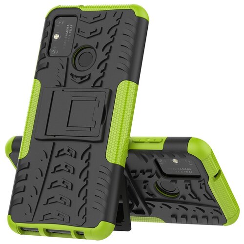 фото Чехол-бампер mypads для huawei honor 9a (moa-lx9n) / honor play 9a / huawei y6p противоударный усиленный ударопрочный зеленый