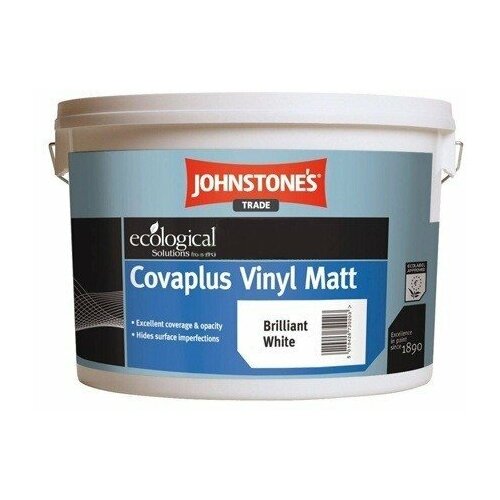 Краска акриловая Johnstone's Covaplus Vinyl Matt матовая Brilliant White 2.5 л