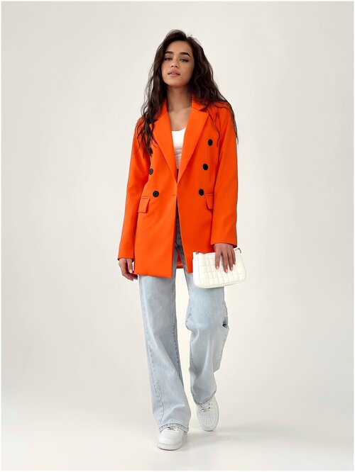 Пиджак , размер 42, оранжевый
