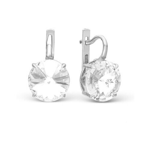 Серьги Silverlife, серебро, 925 проба, кристаллы Swarovski