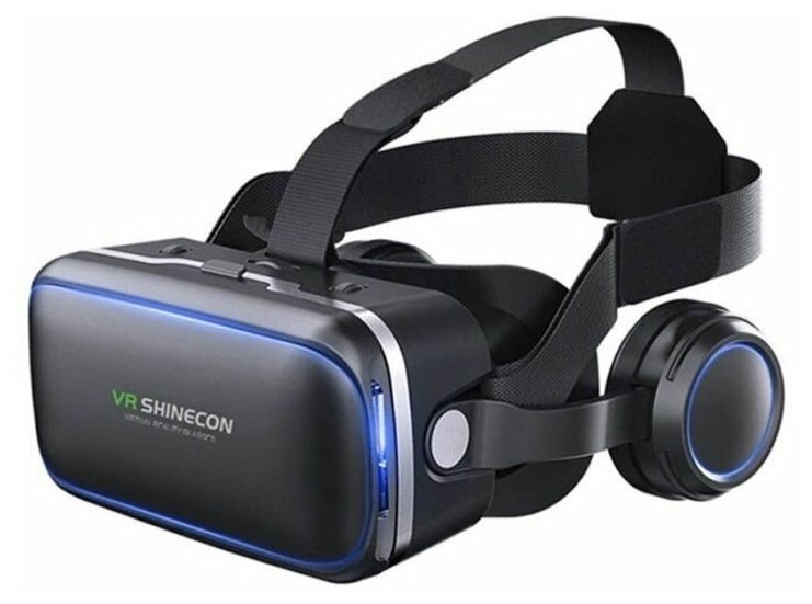 Очки виртуальной реальности для телефона VR Shinecon 6.0 с наушниками черные