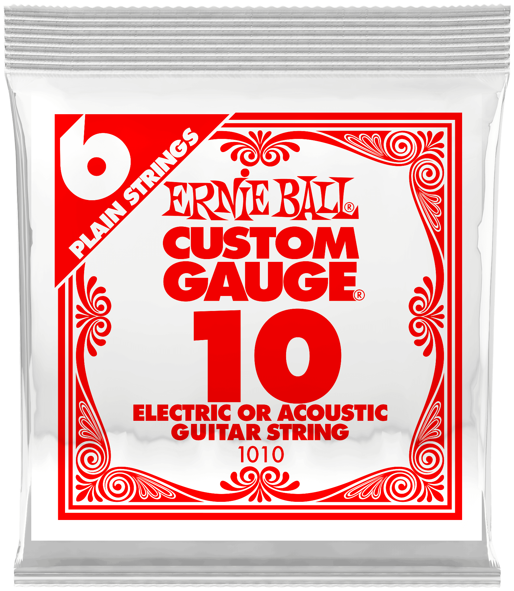 Первая струна для акустической и электро гитары 10 Ernie Ball 1010