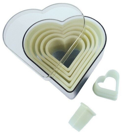Резак для теста De Buyer набор Сердце 7шт D 1.5-9.5см h 3.5см, материал пластик