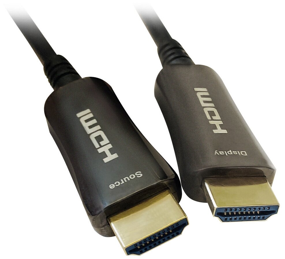 Кабель аудио-видео DIGMA HDMI 2.0 AOC, HDMI (m) - HDMI (m) , ver 2.0, 10м, GOLD черный [bhp aoc 2.0-10] - фото №6