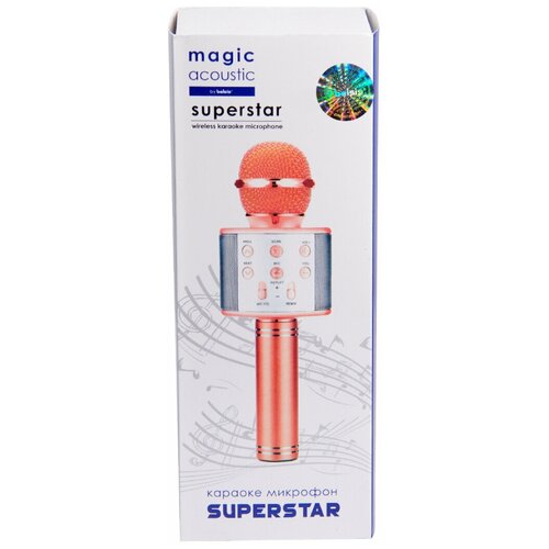 Караоке Микрофон Блютуз Magic Acoustic Superstar/Bluetooth микрофон для Девочек Мальчиков Взрослых/Караоке 3-в-1/MA3001BK Superstar, чёрный