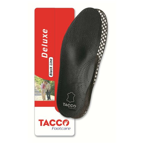 Стелька-супинатор TACCO footcare Deluxe Black из натуральной кожи,черные. (36)