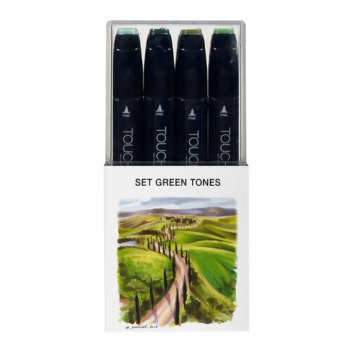 Набор маркеров Touch Twin 12 цв, Зеленые тона