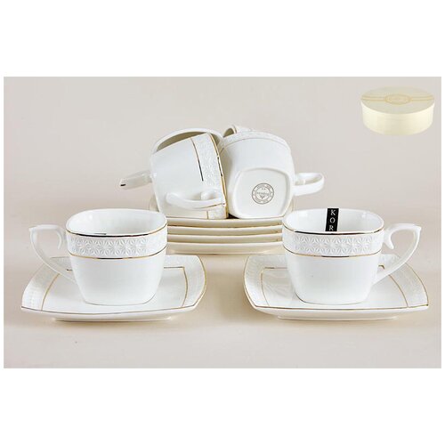 Набор чайный керамический 12 предметов квадратный 7699₽