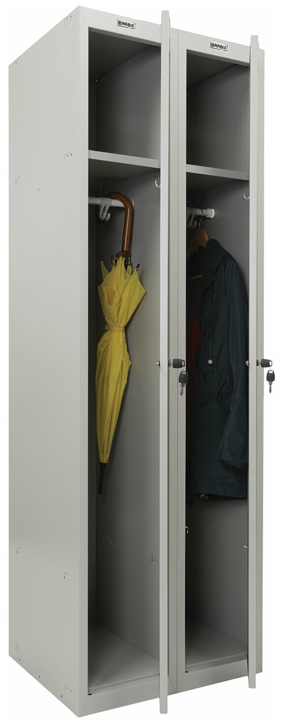 Шкаф металлический для одежды BRABIX "LK 21-80", усиленный, 2 секции, 1830х800х500 мм, 37 кг, 291129, S230BR406102 - фотография № 4