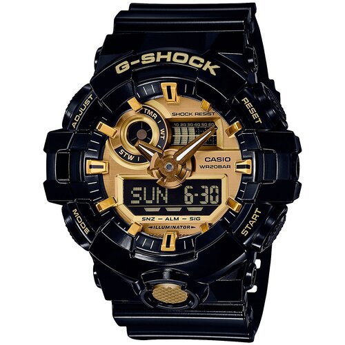 Наручные часы CASIO G-Shock GA-710GB-1A, черный, золотой