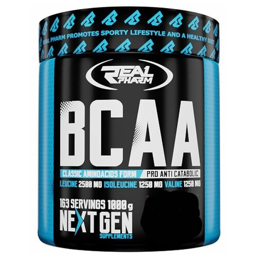 Аминокислоты Real Pharm, BCAA Instant, 1000г (Манго-маракуйя) / Спорт питание БЦАА / Для похудения и набора мышечной массы