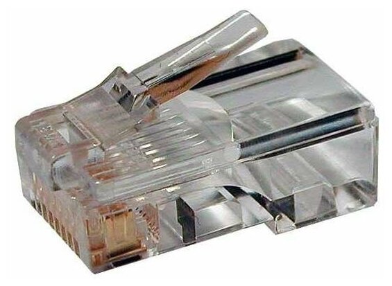 Разъем RJ45 8P8C кат.5E UTP PLUG-8P8C-U-C5-100 для ож и мж кабеля Hyperline 49377