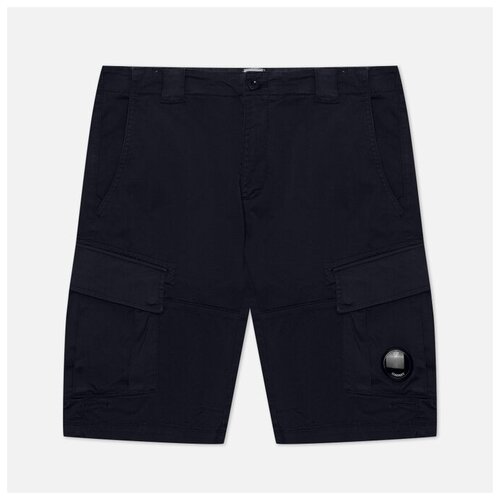 фото Мужские шорты c.p. company stretch sateen cargo garment dyed синий, размер 54