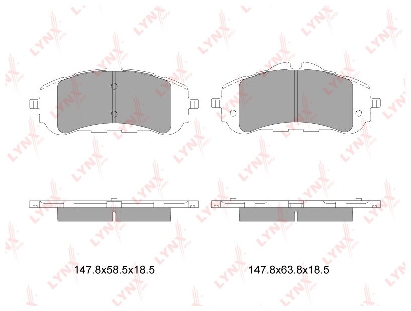 Колодки тормозные дисковые перед LYNXauto BD-6114