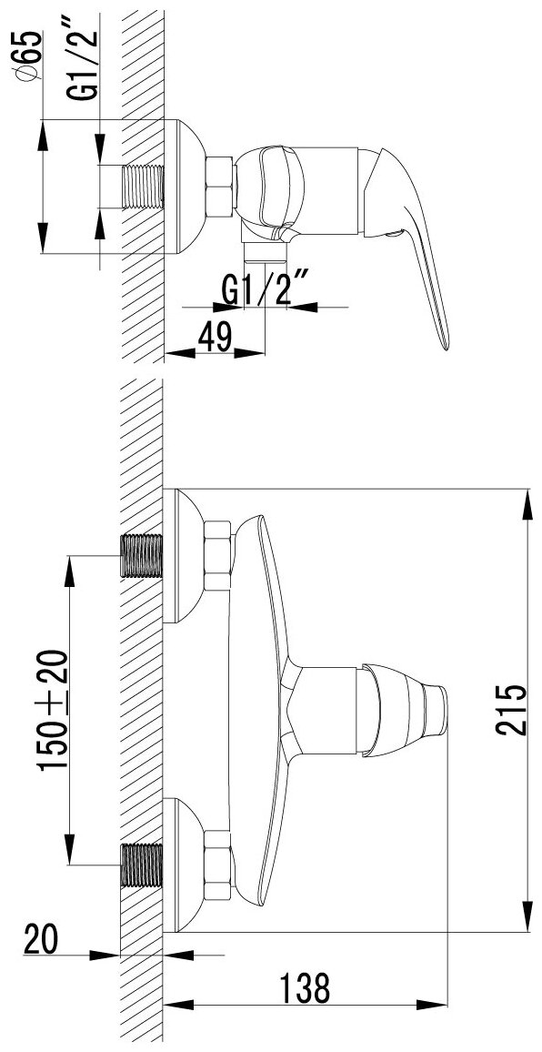 Смеситель Lemark Plus Advance LM1203C для душа