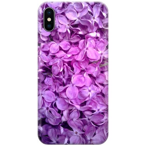 фото Силиконовый чехол на apple iphone xs / x / эпл айфон икс / икс эс с принтом "цветы серени" gosso