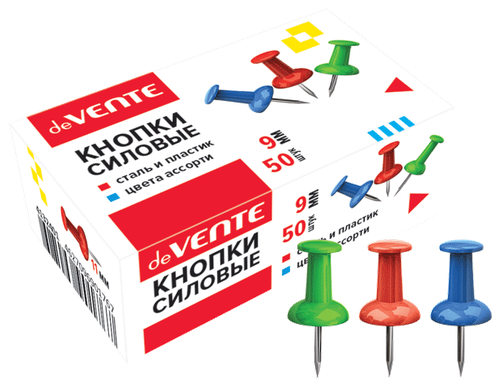 DeVente Кнопки 4132401, 9 мм (50 шт.) разноцветный