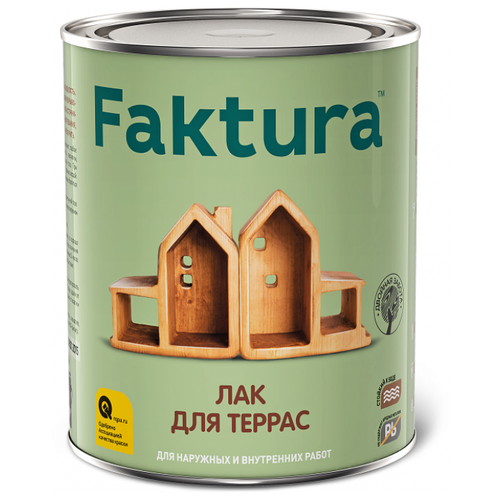 Лак для Террас Faktura 2.7л Алкидно-Уретановый, Водостойкий для Наружных и Внутренних Работ / Фактура