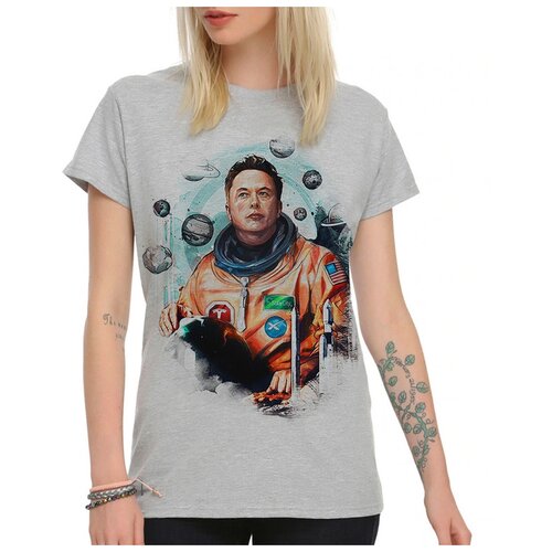 фото Футболка dream shirts "илон маск" женская s серая
