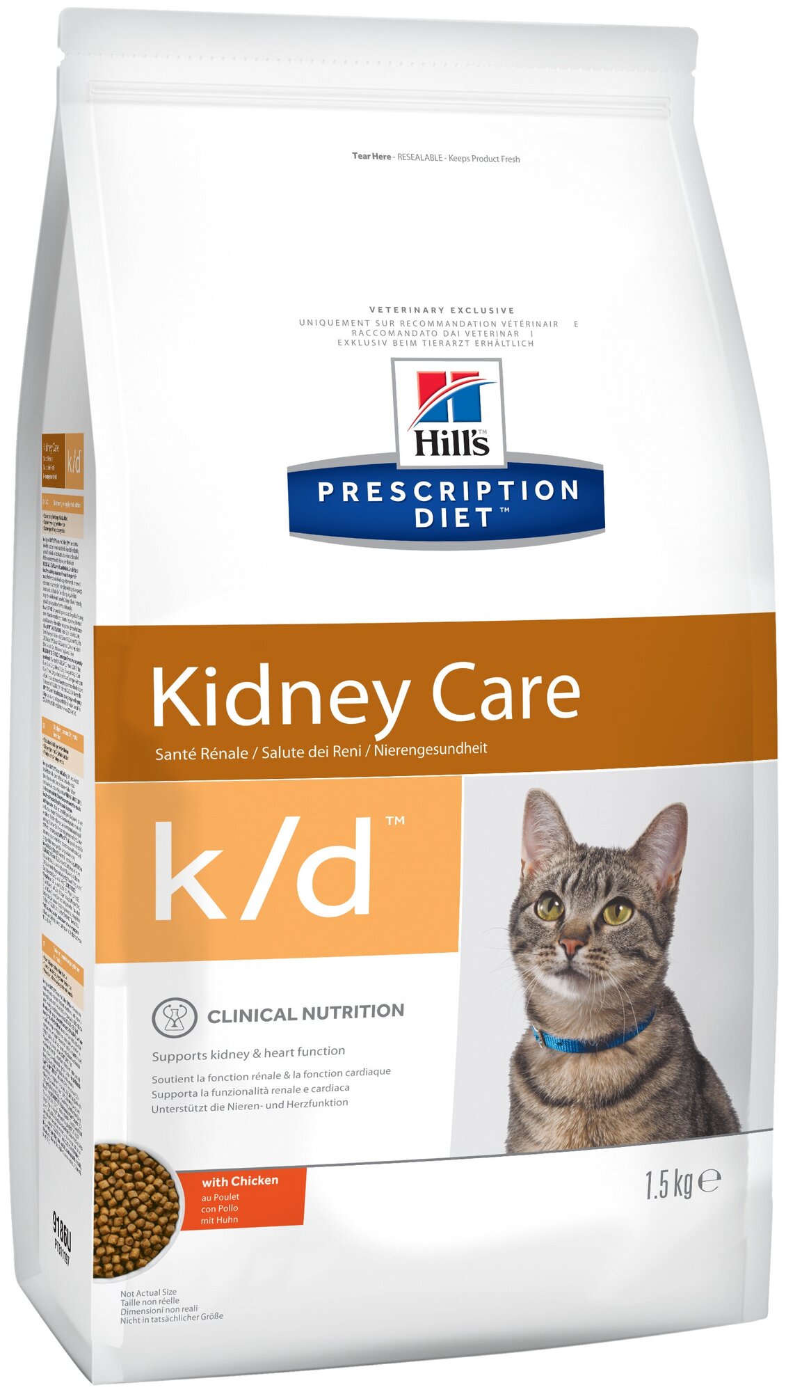 Сухой диетический корм для кошек Hill's Prescription Diet k/d Kidney Care при профилактике заболеваний почек, с тунцом 1,5 кг - фотография № 8