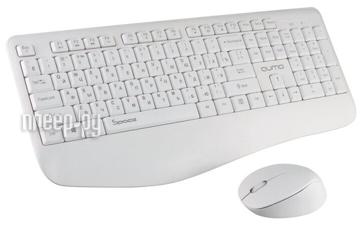 Комплект беспроводной клавиатура+мышь Qumo Space K57/M75, Wireless/USB, Белый 30703
