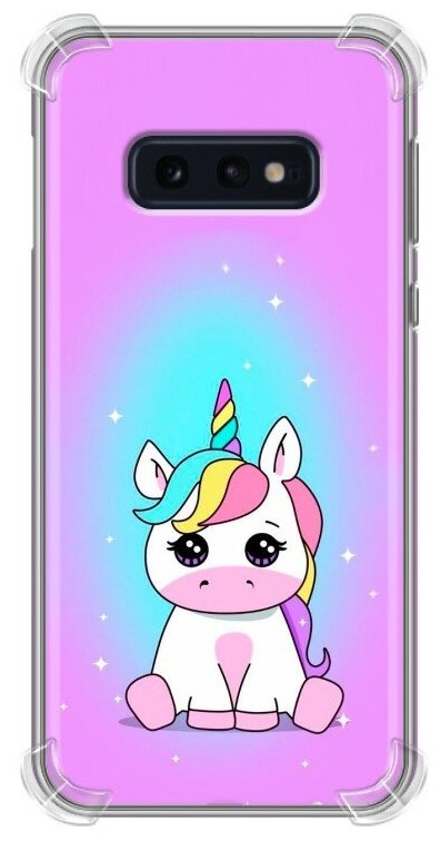Дизайнерский силиконовый с усиленными углами чехол для Самсунг S10E / Samsung Galaxy S10e Единорог