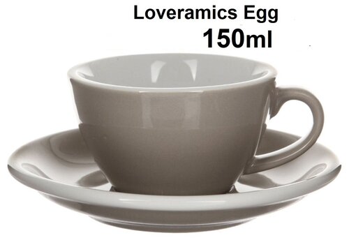 Кофейная пара Loveramics (Лаврамикс) Egg 150 мл, серый (taupe BTP)