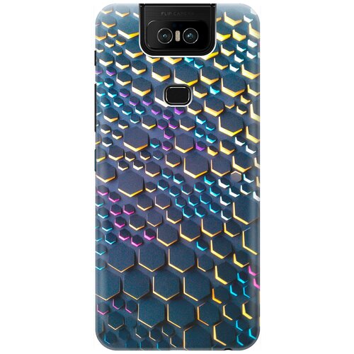 фото Re:pa накладка transparent для asus zenfone 6 zs630kl с принтом "графитовые соты"