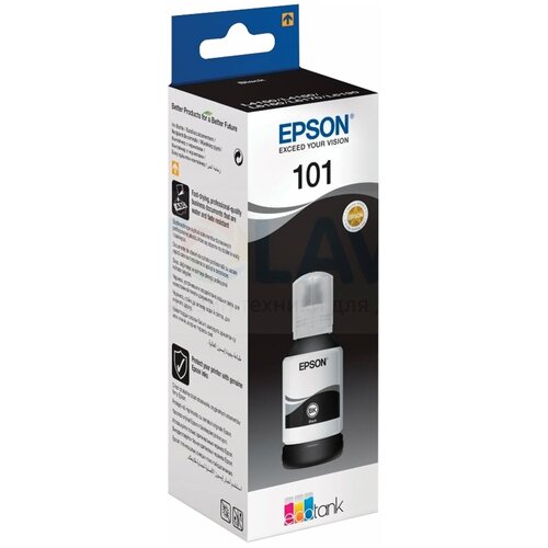 Чернила EPSON 101 (T03V14) для СНПЧ L4150/ L4160/ L6160/ L6170/ L6190, черные, оригинальные, C13T03V14A 1 шт .